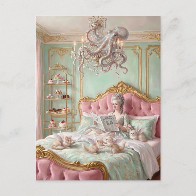 Carte Postale Marie Antoinette and the octopus. Surreal (Devant)