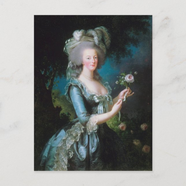 Carte Postale Marie-Antoinette avec la Rose par Elisabeth Lebrun (Devant)