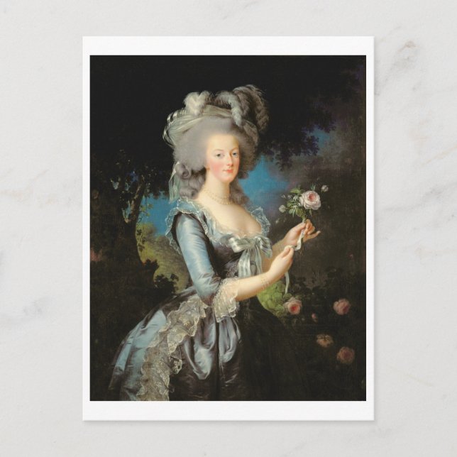 Carte Postale Marie Antoinette avec un Rose, 1783 (Devant)