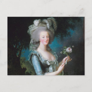 Carte Postale Marie Antoinette avec une rose par Elisabeth Le Br