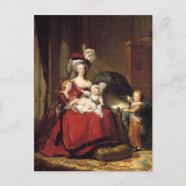 Carte Postale Marie Antoinette et ses enfants par Le Brun Postc (Devant)