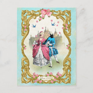 Carte Postale Marie Antoinette, Français, rococo, rose, rose, da