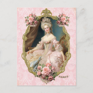 Carte Postale Marie Antoinette,French,Paris,portrait,roses ポストカー