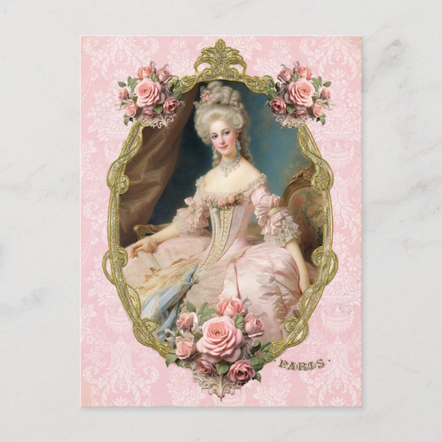 Carte Postale Marie Antoinette,French,Paris,portrait,roses ポストカー (Devant)
