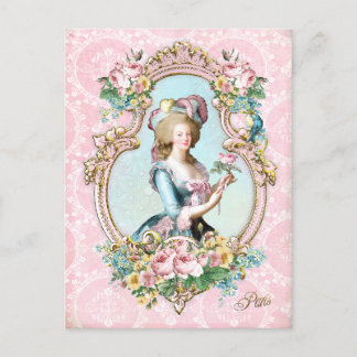 Carte Postale Marie Antoinette,French,Paris,rose,pink ポストカード