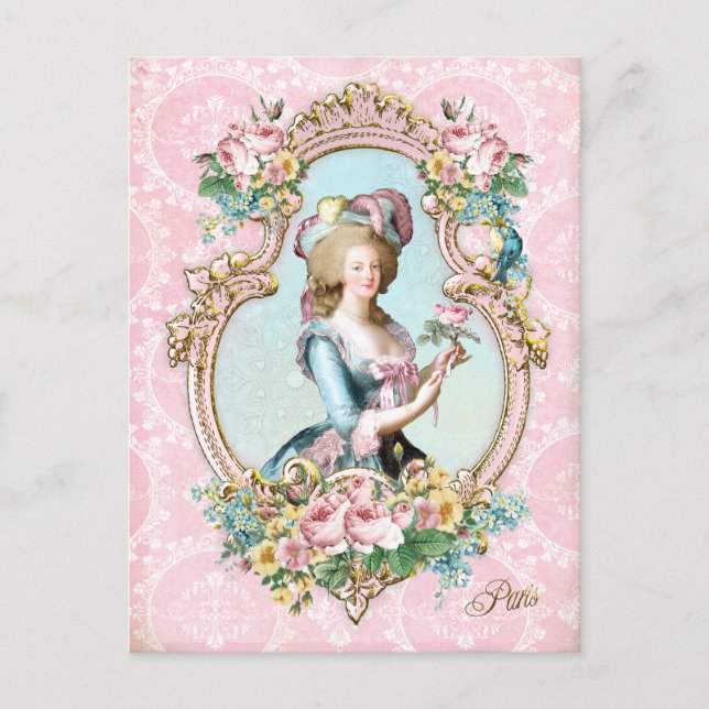 Carte Postale Marie Antoinette,French,Paris,rose,pink ポストカード (Devant)