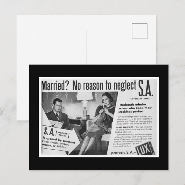 Carte Postale Marié ? Aucune raison de négliger "S.A." 😑 (Devant / Derrière)