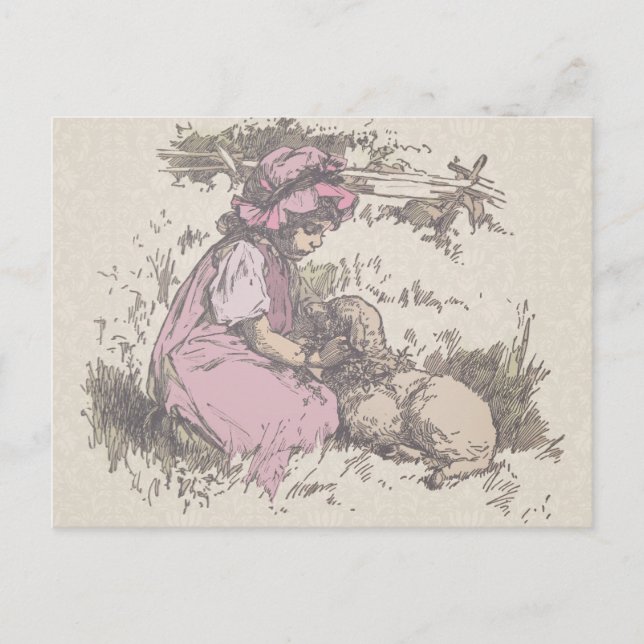 Carte Postale Marie avait un agneau Comptine (Devant)