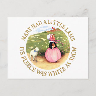 Carte Postale Marie Avait un Petit Agneau