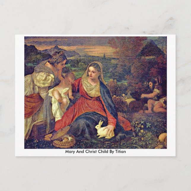 Carte Postale Marie Et Christ Enfant Par Titien (Devant)