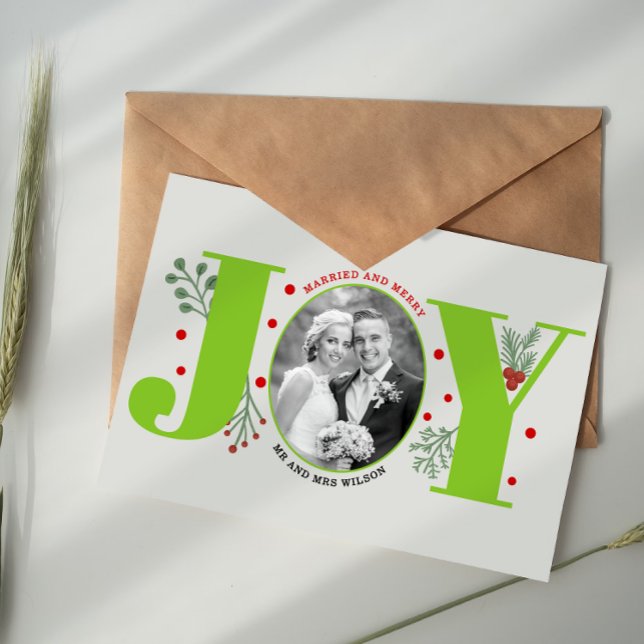 Carte Postale Marié et Joyeux citron vert JOIE de Noël photo (Créateur téléchargé)
