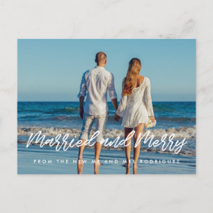 Carte Postale Marié et Joyeux couple moderne photo de vacances