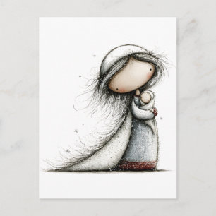 Carte Postale Marie fantaisiste et l'Enfant Jésus Nativité