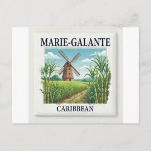 Carte Postale Marie-Galante Guadeloupe Caribbean Windmill Tile