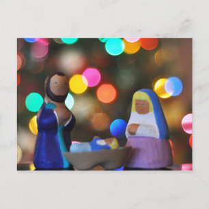 Carte Postale Marie, Joseph & Enfant Jésus, Nativité, bokeh, lum