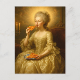 Carte Postale Marie mangeant de la pizza Art numérique