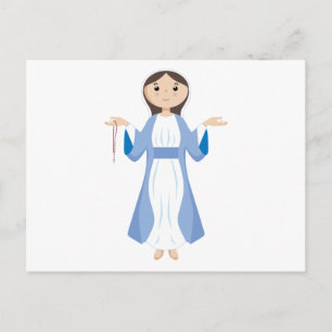 Carte Postale Marie Mère avec Rosaire