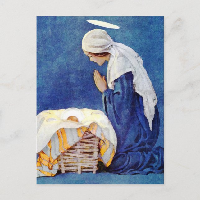 Carte Postale Marie Priant Et Bébé Jésus (Devant)