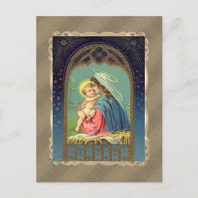 Carte Postale Marie tenant le bébé Jésus (Devant)