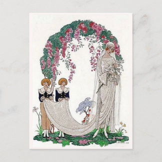 Carte Postale Mariée Art Déco