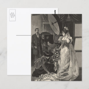 Carte Postale Mariée Vintage, Portrait de Mariée avec Photograph