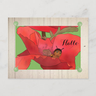 Carte Postale Marienkäfer im Mohn