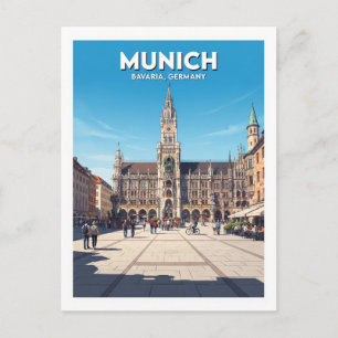 Carte Postale Marienplatz et Neues Rathaus Munich Allemagne Cade