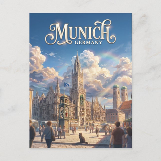Carte Postale Marienplatz, Munich Allemagne (Devant)