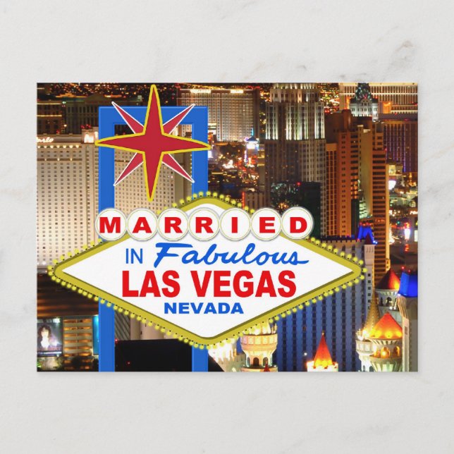 Carte Postale Mariés À LAS VEGAS (Devant)