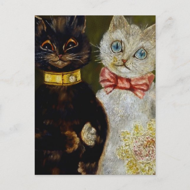 Carte Postale « Mariés » par Louis Wain (Devant)