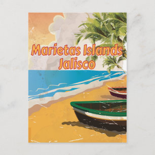 Carte Postale Marietas Islands, Jalisco affiche de voyage vintag