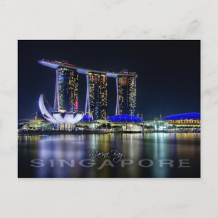 Carte Postale Marina Bay, Singapour la nuit