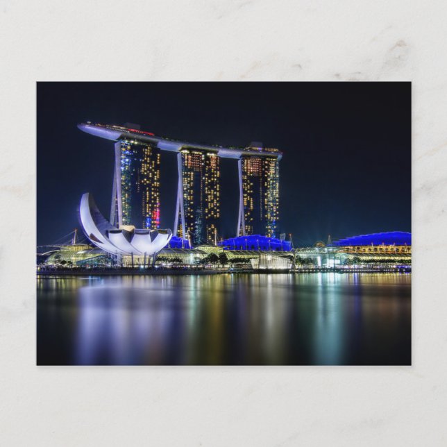 Carte Postale Marina Bay, Singapour la nuit (Devant)