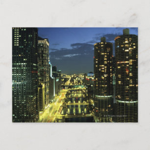 Carte Postale Marina Towers, Chicago River, Wacker Drive,