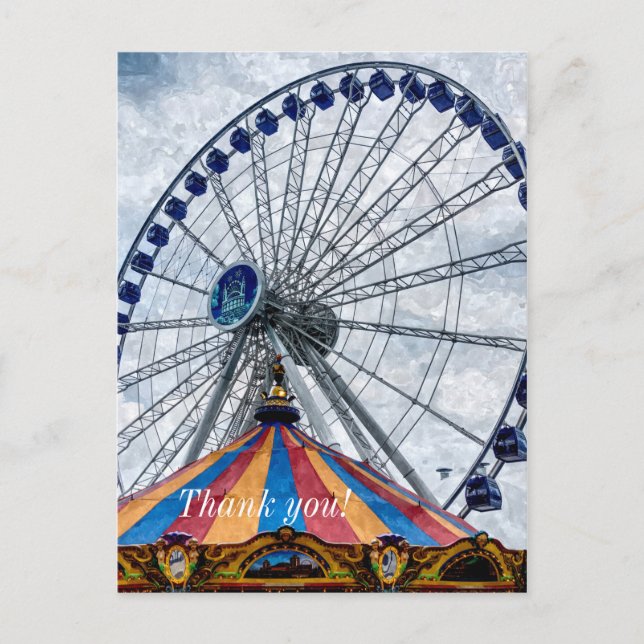 Carte Postale Marine Pier Ferris Roue Merci (Devant)