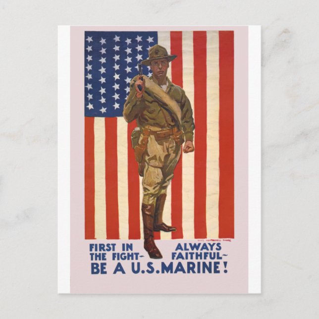 Carte Postale MARINES AMÉRICAINES Premier Dans Le Combat Toujour (Devant)