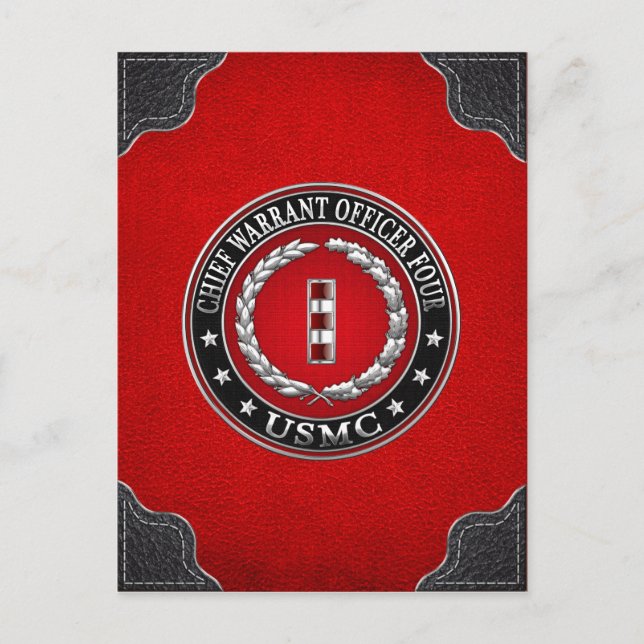 Carte Postale Marines des États-Unis : Adjudant-chef quatre (USM (Devant)