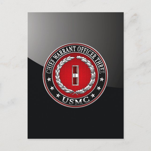 Carte Postale Marines des États-Unis : Adjudant-chef trois (USMC (Devant)