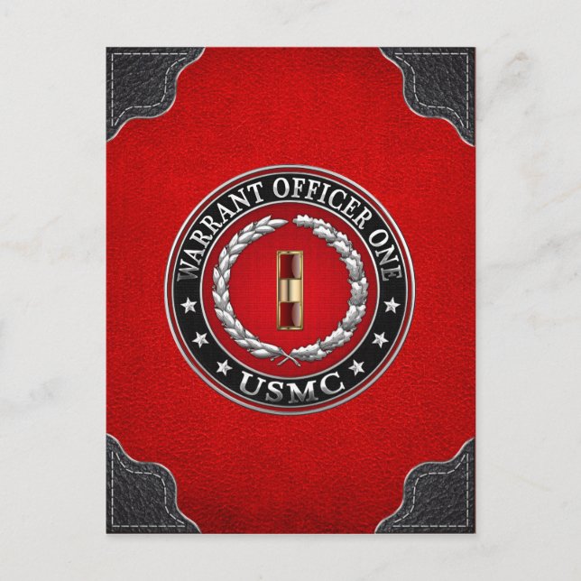 Carte Postale Marines des États-Unis : Adjudant de première clas (Devant)