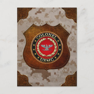 Carte Postale Marines des États-Unis : Colonel (USMC Col) [3D]