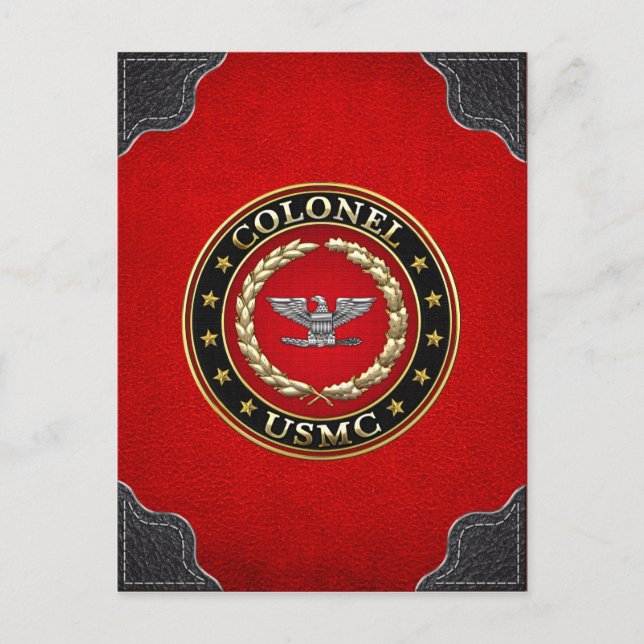 Carte Postale Marines des États-Unis : Colonel (USMC Col) [3D] (Devant)