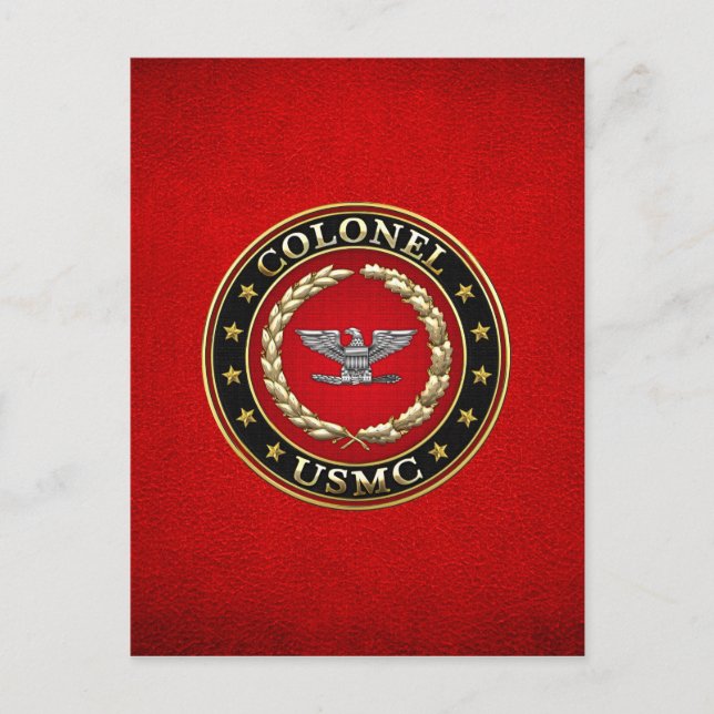 Carte Postale Marines des États-Unis : Colonel (USMC Col) [3D] (Devant)