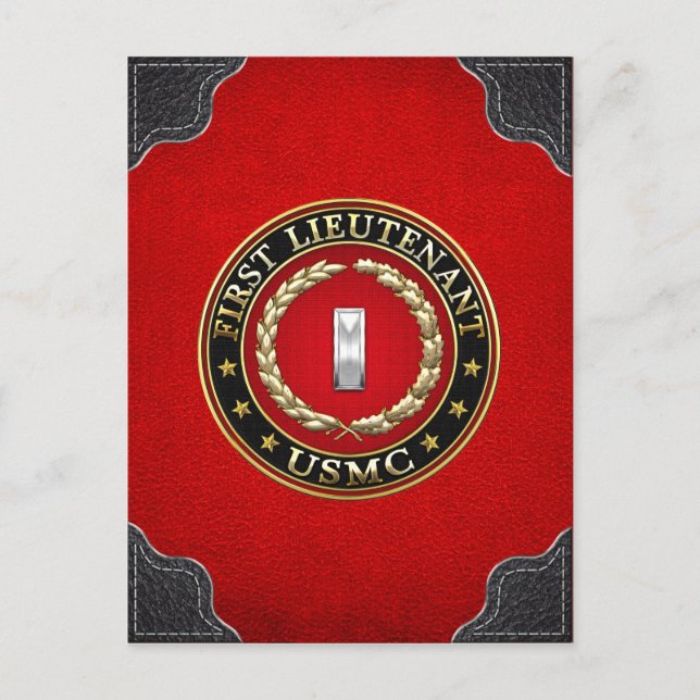 Carte Postale Marines des États-Unis : Premier lieutenant (USMC  (Devant)