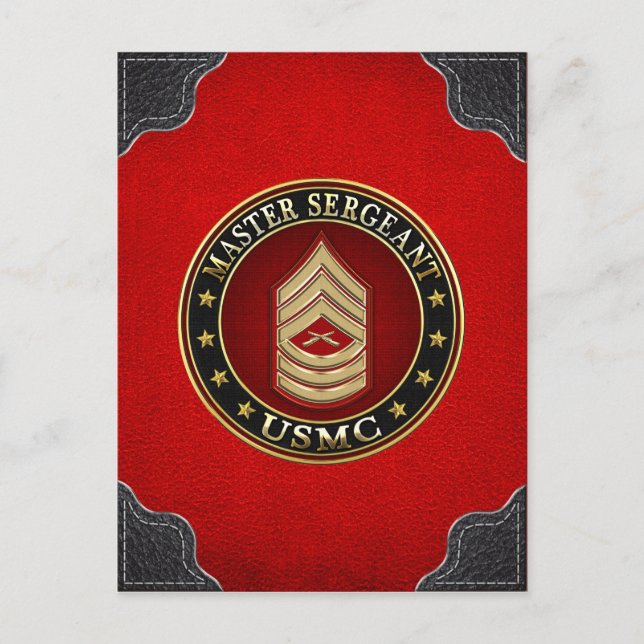Carte Postale Marines des États-Unis : Sergent-maître (USMC MSgt (Devant)
