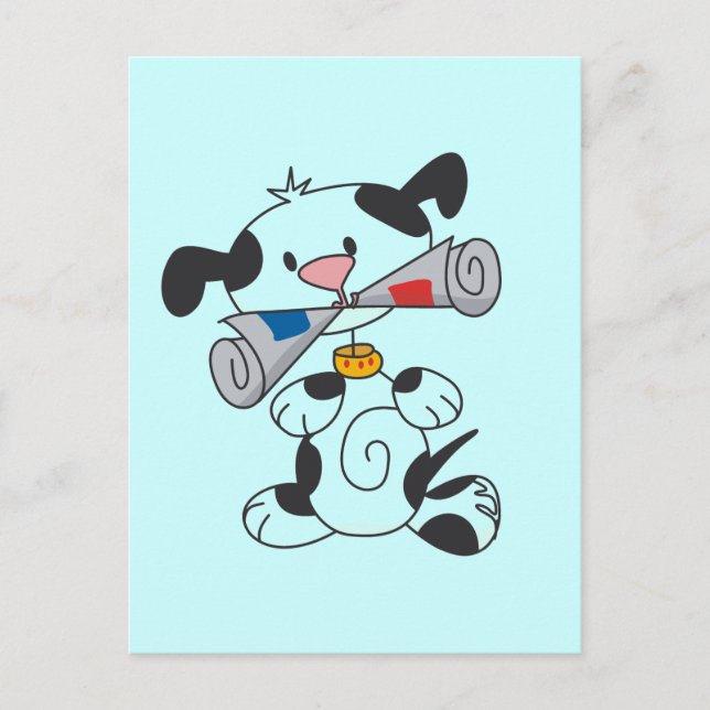 Carte Postale Marionnettes avec T-shirts et cadeaux de journaux (Devant)