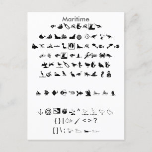 Carte Postale Maritime - Feuille d'échantillonnage de police Zaz