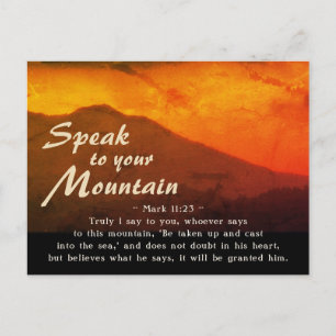 Carte Postale Mark 11:23 Parlez à votre Bible de Montagne