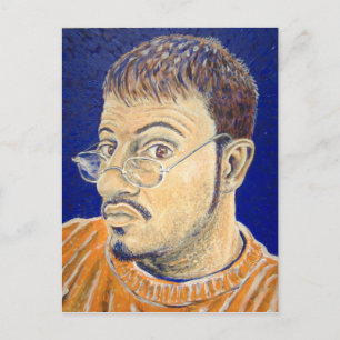 Carte Postale Mark E Westerfield Self Portrait Orange Blanc Bleu