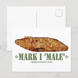 Carte Postale Mark I Homme Guerre mondiale Première Guerre mondi