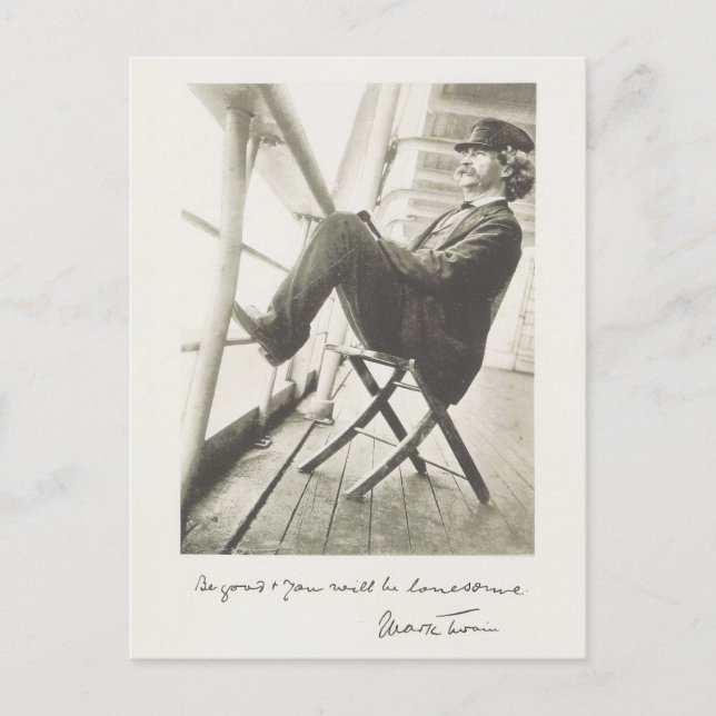 Carte Postale Mark Twain Citation manuscrite littérature américa (Devant)